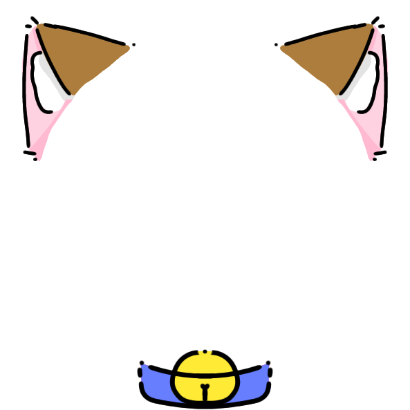 blue collar dark orange cat ears Decoration